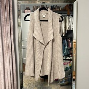 LOFT Outlet Cream Duster Vest Size Medium Petite